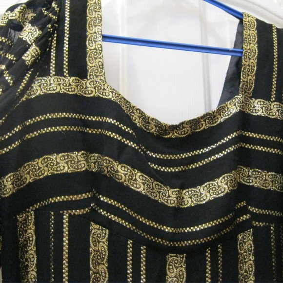 1960's formal gold thread evening dress - Picture 3 of 9